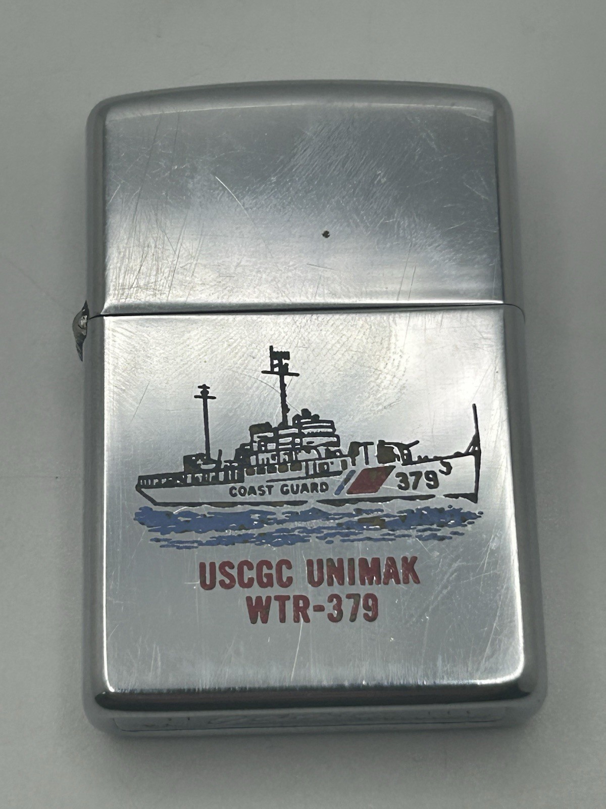 Vintage 1974 Zippo Lighter USCGC Unimak WTR-379 Coast Guard Ship Military