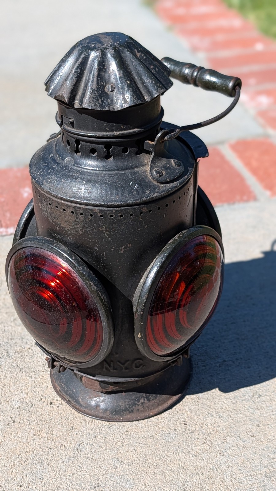 C1890\'S DRESSEL NEW YORK CENTRAL TAIL CABOOSE MARKER LAMP LANTERN COMPLETE C1890\'S DRESSEL NEW YORK CENTRAL TAIL CABOOSE MARKER LAMP LANTERN COMPLETE