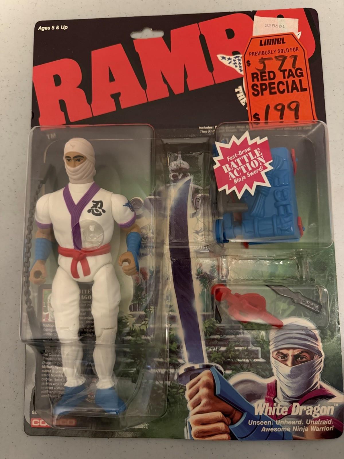 1986 White Dragon Ninja Vintage RAMBO Coleco Figure 1985 NEW 1986 White Dragon Ninja Vintage RAMBO Coleco Figure 1985 NEW
