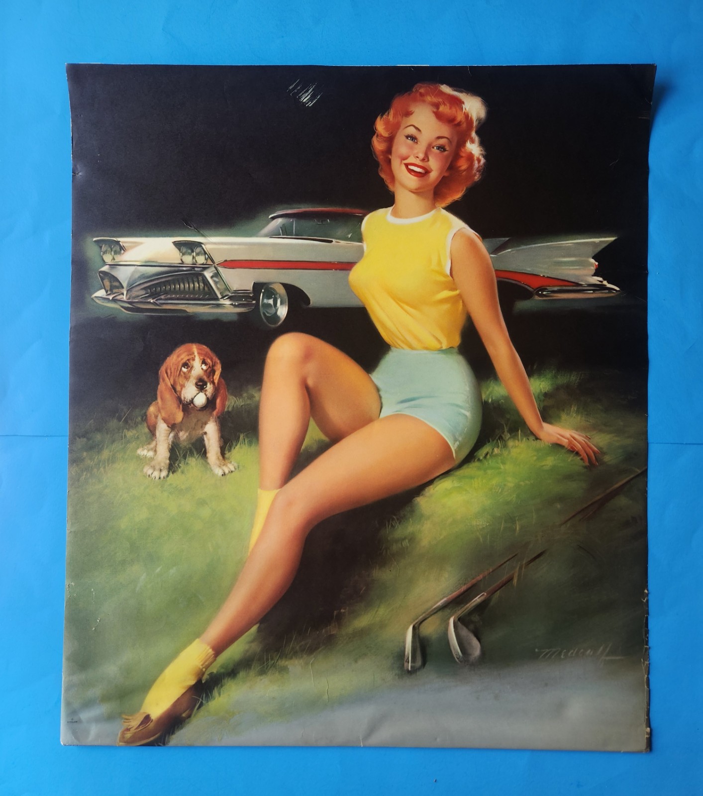 1959 Bill Medcalf DITZLER Pin-up Calendar Top PPG Vintage Leggy Lithe