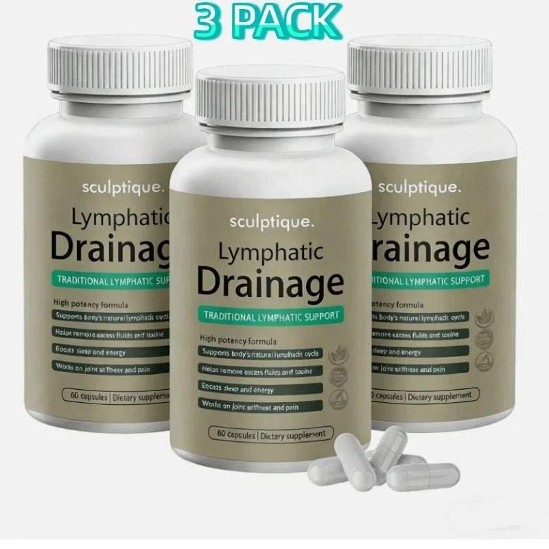 3 PACK Sculptique Lymphatic Drainage Capsules, Lymphatic Drainage, 60 Capsules
