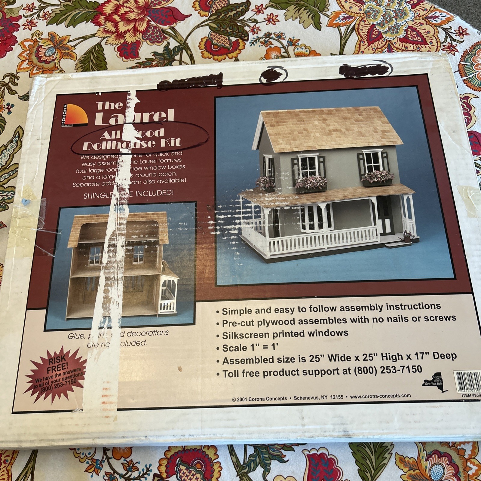 Corona Concepts The Laurel Dollhouse Kit All Wood 25x25x17\