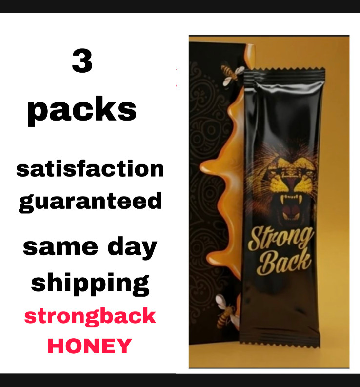 3 STRONGBACK Honey for men 3 PACKS  Honey sticks, Jelly, Panax Ginseng, Maca