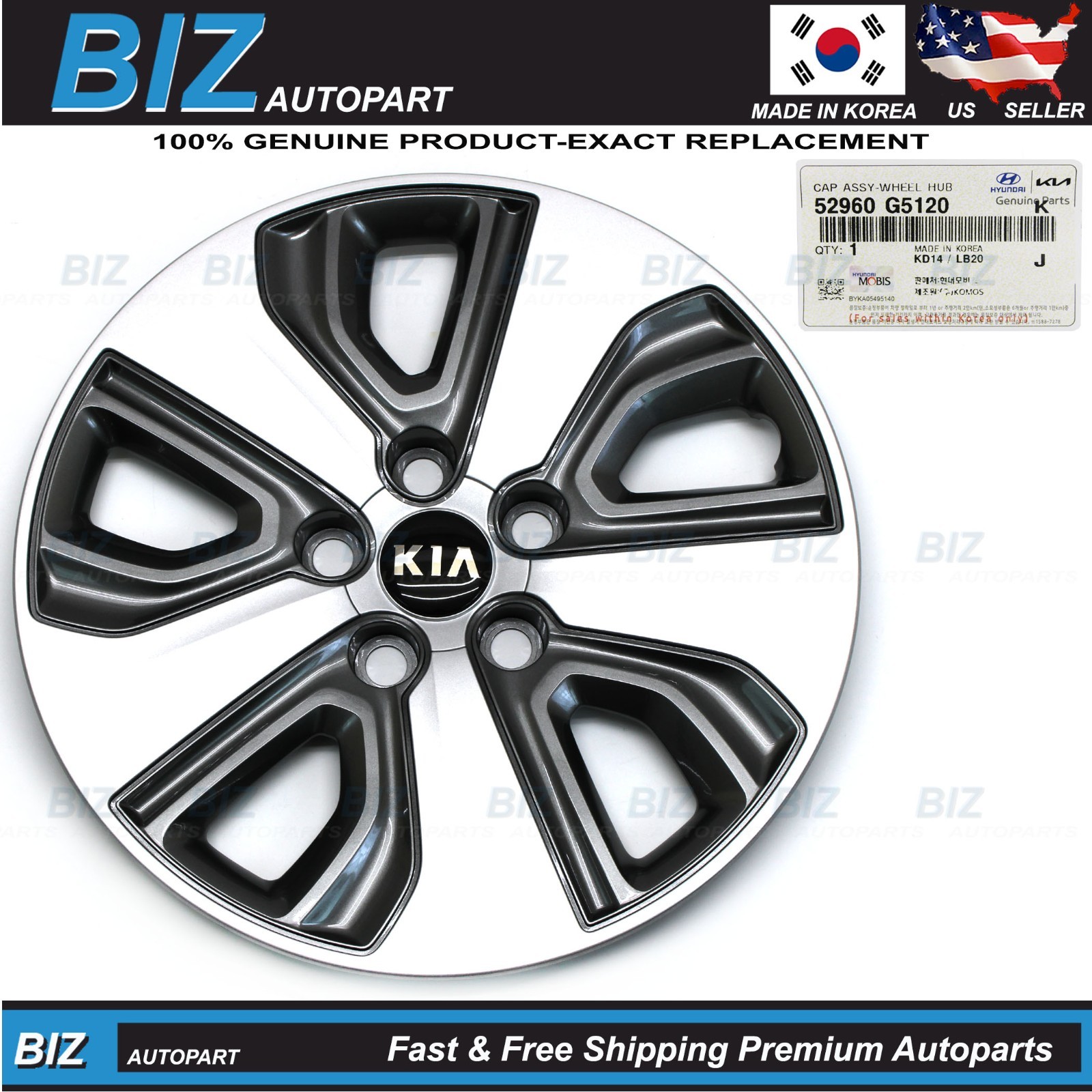 Genuine Wheel Cover for 2017-2021 Kia Niro OE# 52960-G5120
