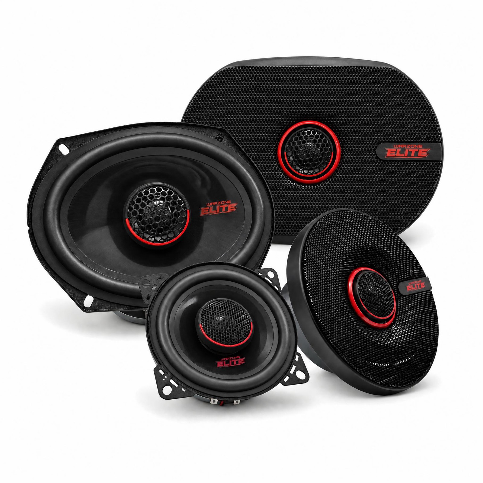 4x Warzone WZ-E402 & WZ-E682 4in 6x8 Coaxial Car Speakers 1050W Max