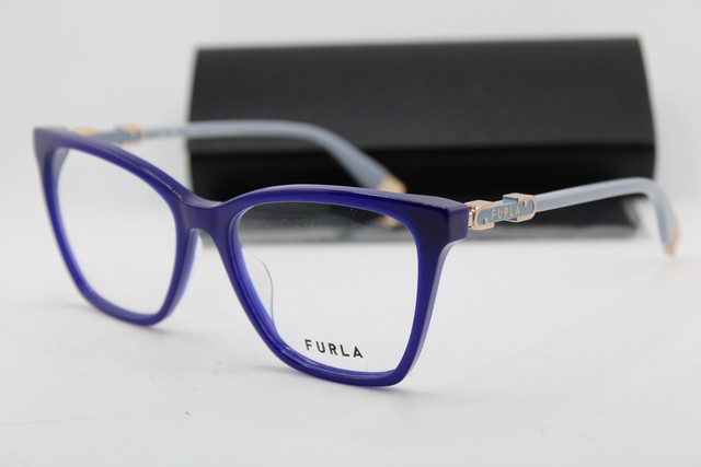 NEW FURLA VFU833 COL.3GRY BLUE GREY GOLD AUTHENTIC EYEGLASSES 54-17 NEW FURLA VFU833 COL.3GRY BLUE GREY GOLD AUTHENTIC EYEGLASSES 54-17