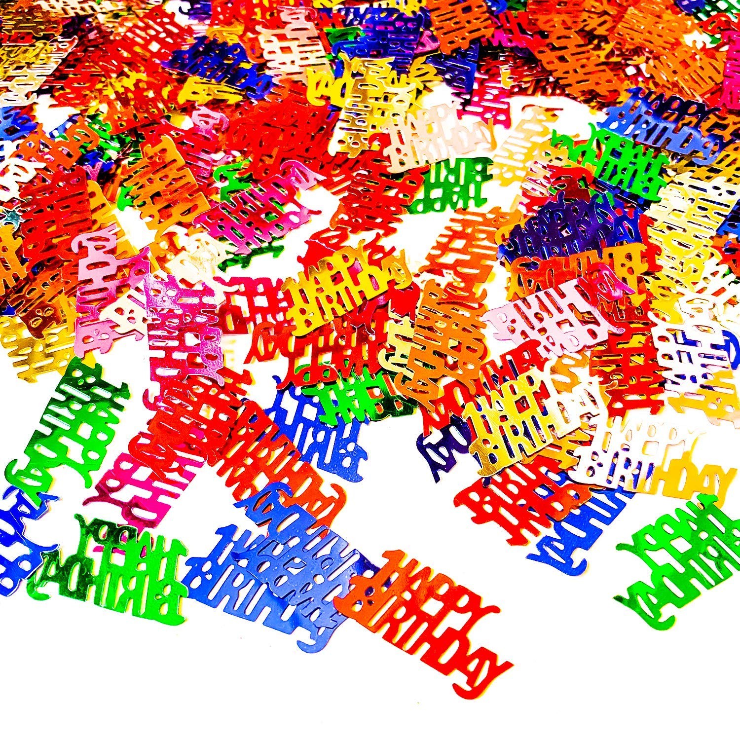 Metallic Foil Table Confetti Happy Birthday Words Letters Decor