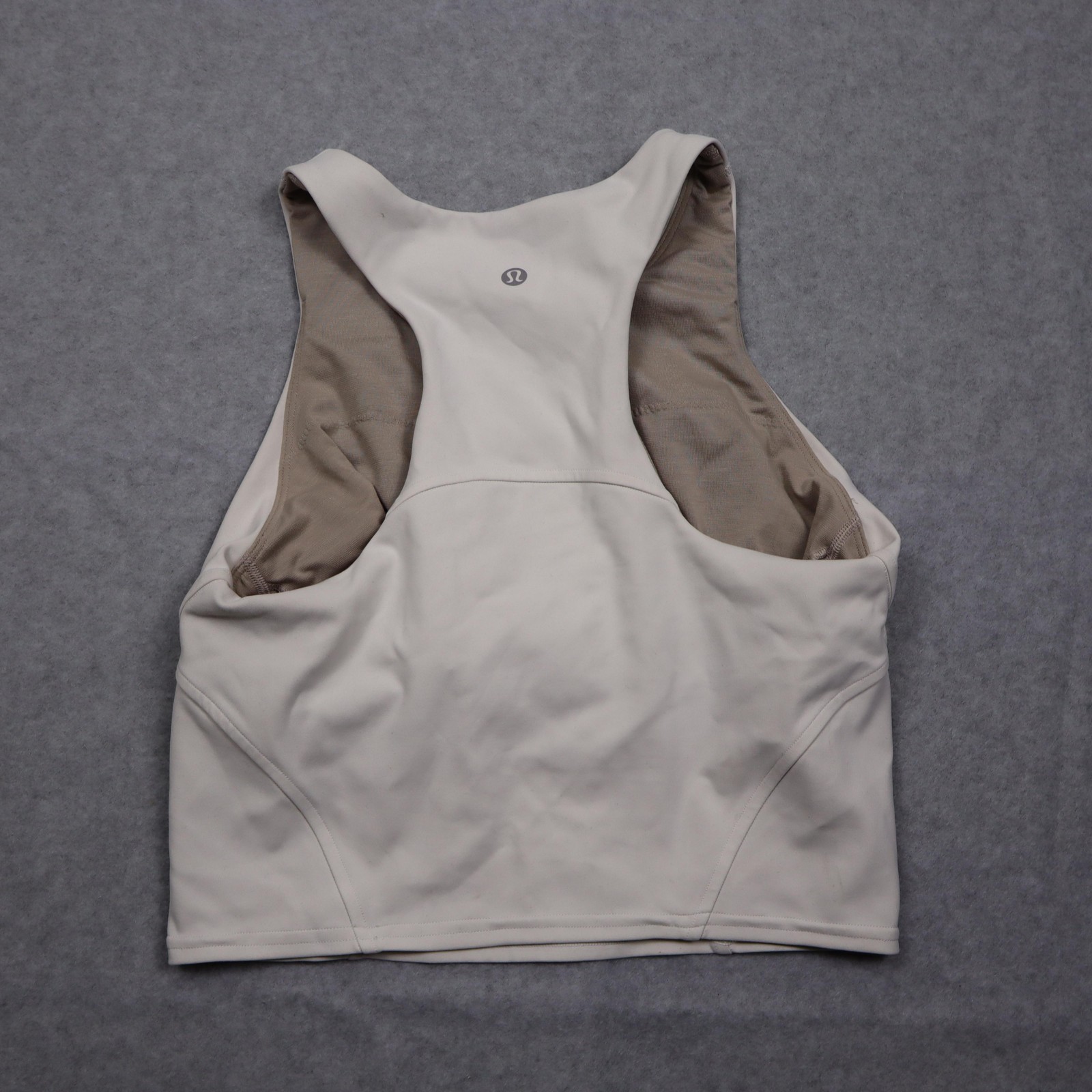 Lululemon Tank Top Womens 8 White High Neck Cropped Wunder Train Racerback Lululemon Tank Top Womens 8 White High Neck Cropped Wunder Train Racerback