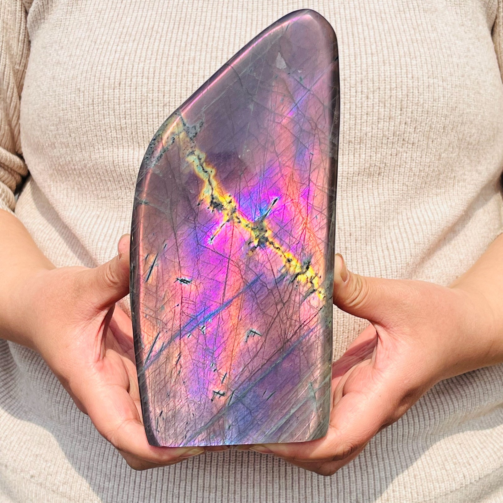 5.65lb Natural Rare Purple Labradorite Quartz Crystal Mineral Specimen Healing