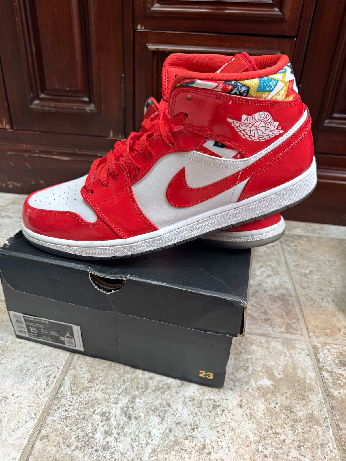 Jordan Air Jordan 1 Mid SE Barcelona Sweater Chile Red/White/Pollen DC7294-600