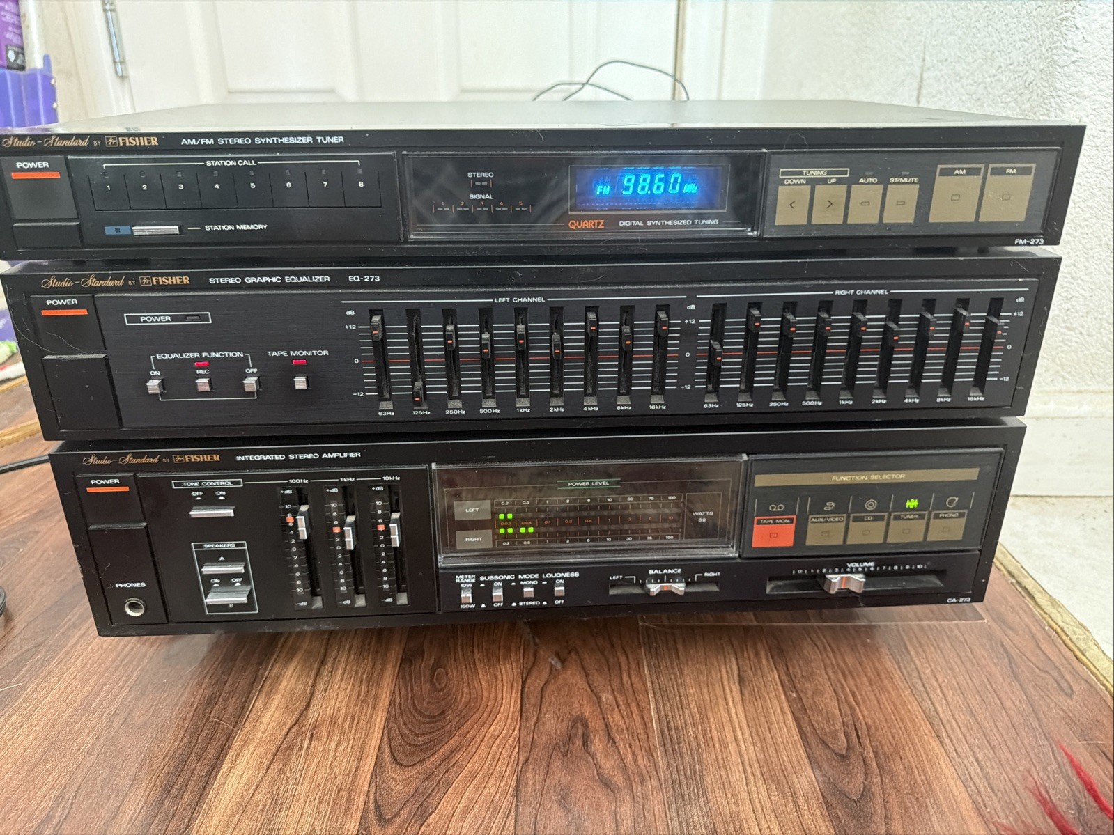 Vintage 1983 100w Studio Standard By Fisher CA-273 Monster Amp Tuner EQ Set