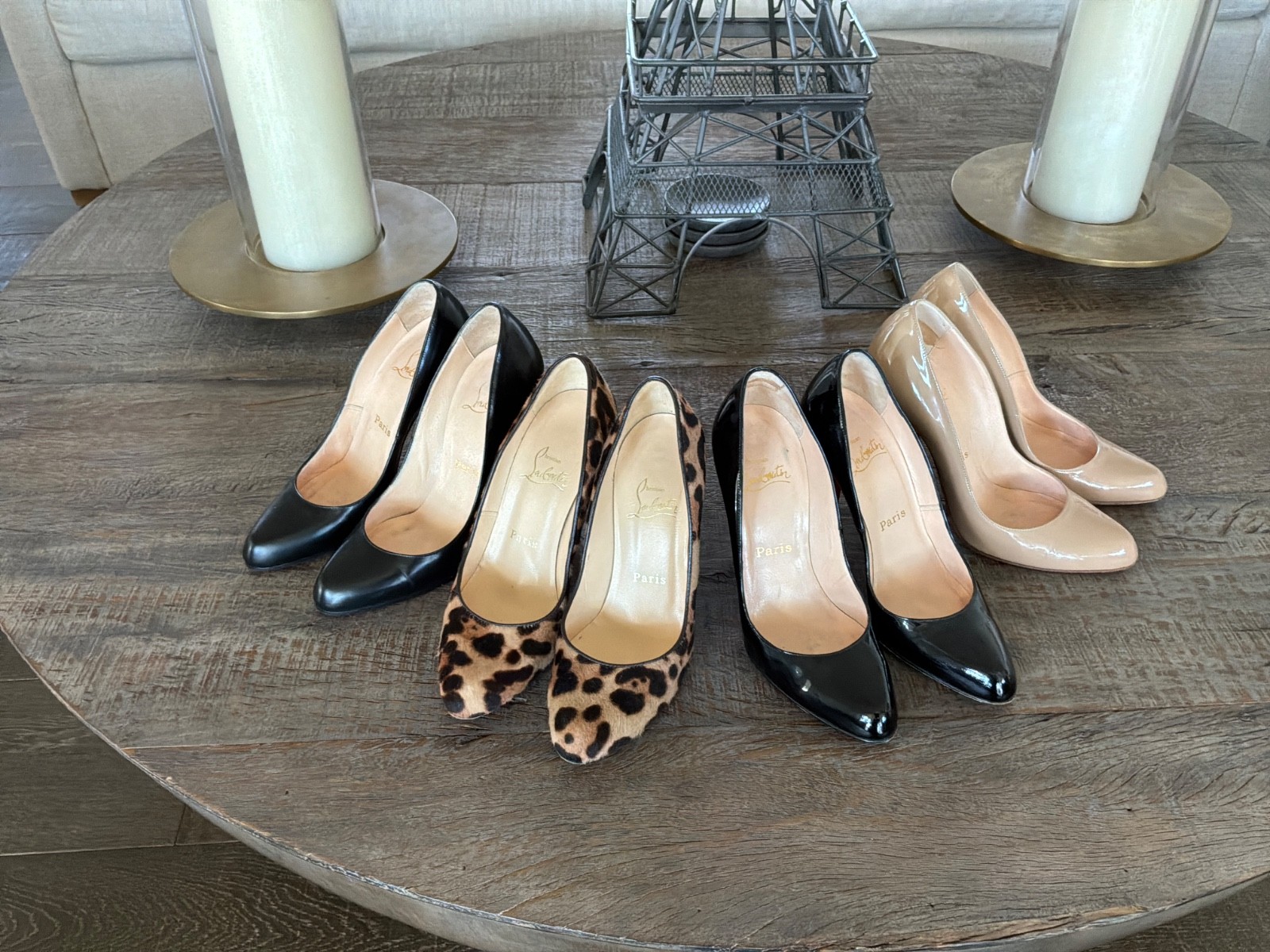 Christian Louboutin Decolette Pumps Almond toe High Heel 4 pair Christian Louboutin Decolette Pumps Almond toe High Heel 4 pair