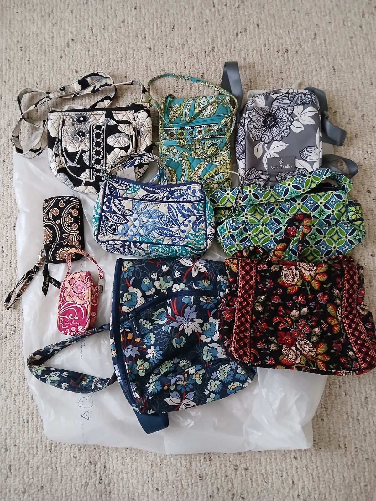 Vera Bradley Quilted Cotton 9pc Lot Retired Patterns, Some NWT Vera Bradley Quilted Cotton 9pc Lot Retired Patterns, Some NWT
