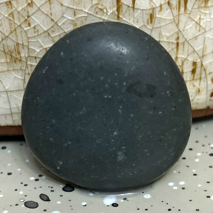 Black/Dark Gray Polished Pebble/Stone Crystal Specimen Sphere/Pebble