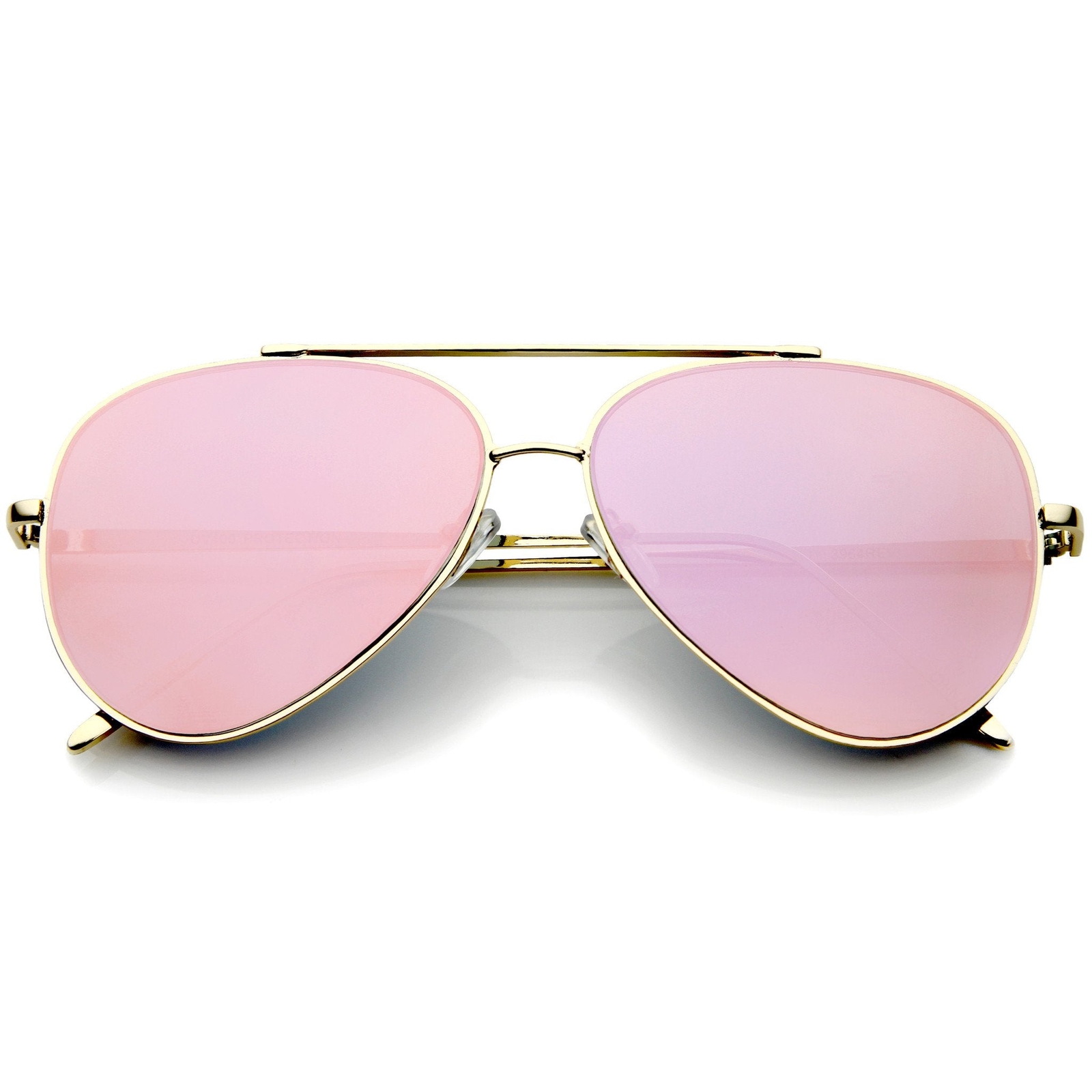Retro Modern Mirrored Flat Lens Metal Aviator Sunglasses A318