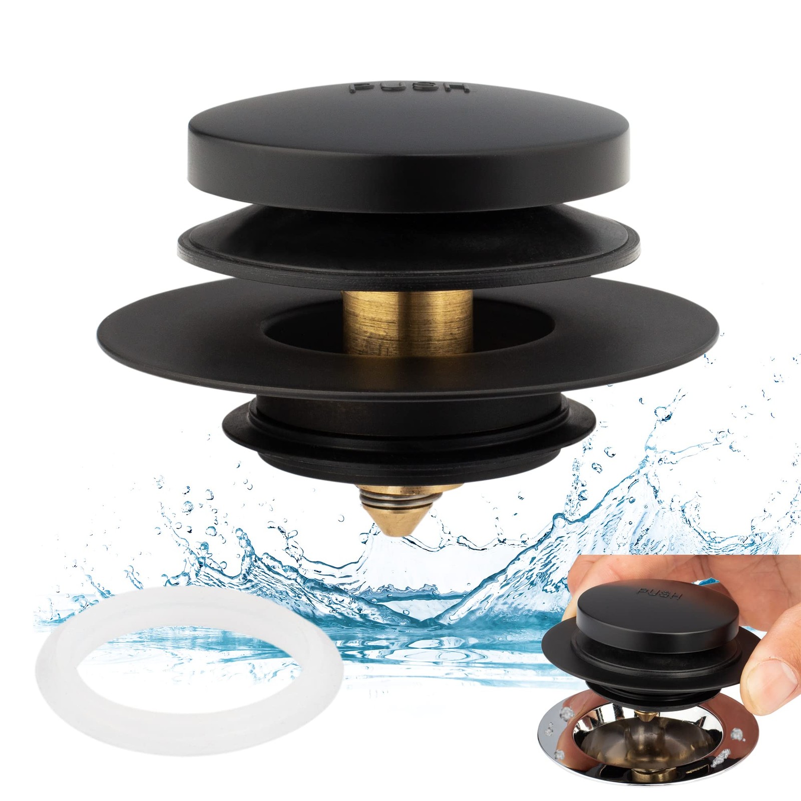 Artiwell Universal Tip Toe Bath Drain Stopper and Cover, Bathtub Drain Stopp...