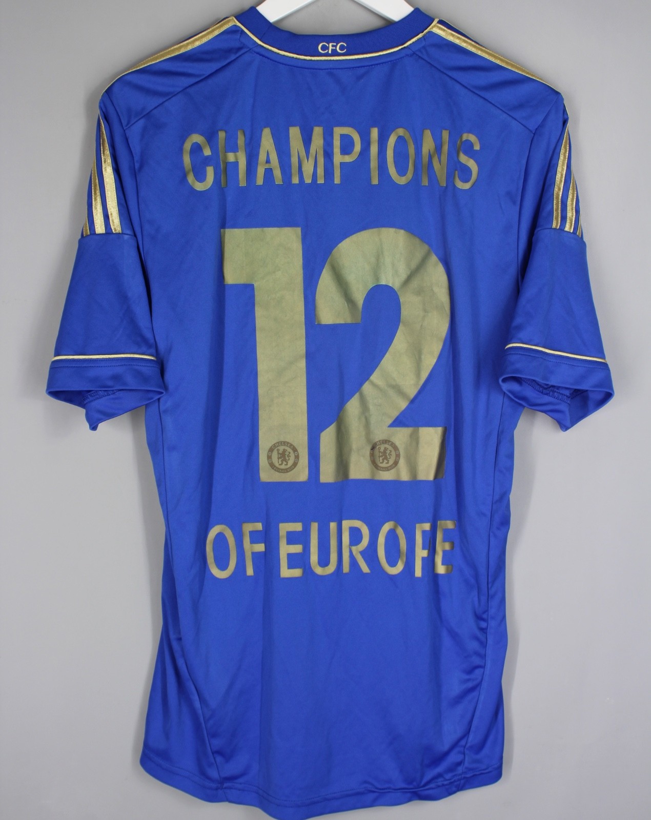 CHELSEA 2012 2013 HOME SHIRT JERSEY ADIDAS X23745 sz L CHAMPIONS OF EUROPE