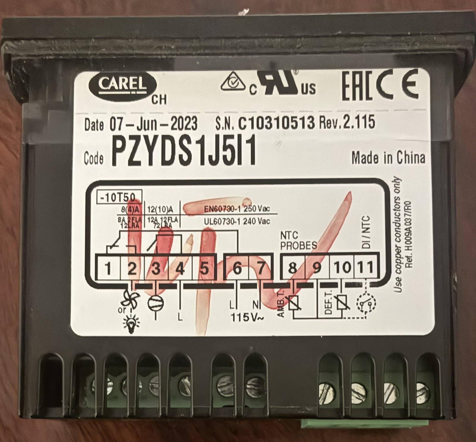 Digital Temperature Controller Fits Atosa PZYDS1J5I1 – Dixell/Carel OEM
