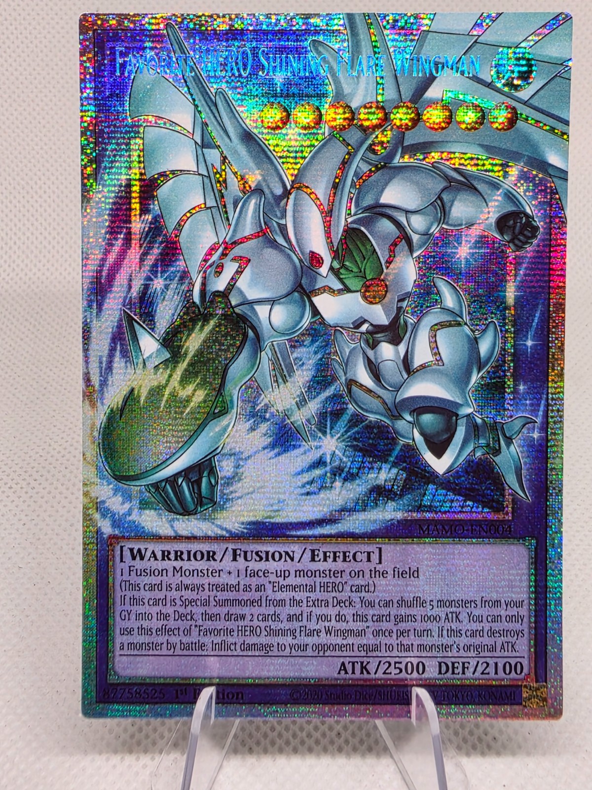 Yugioh Favorite HERO Shining Flare Wingman Starlight Extended Art FACTORY FLAW