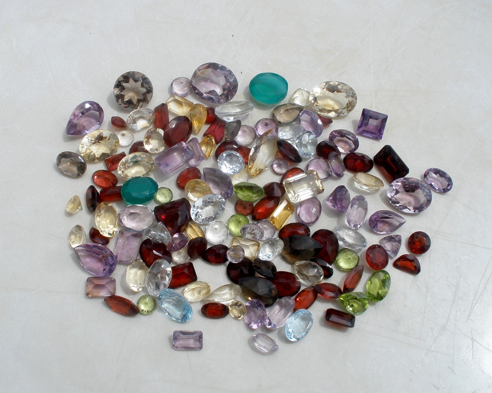 Over 100 Carats of Natural Gem Mix Loose Faceted  Parcel Lot