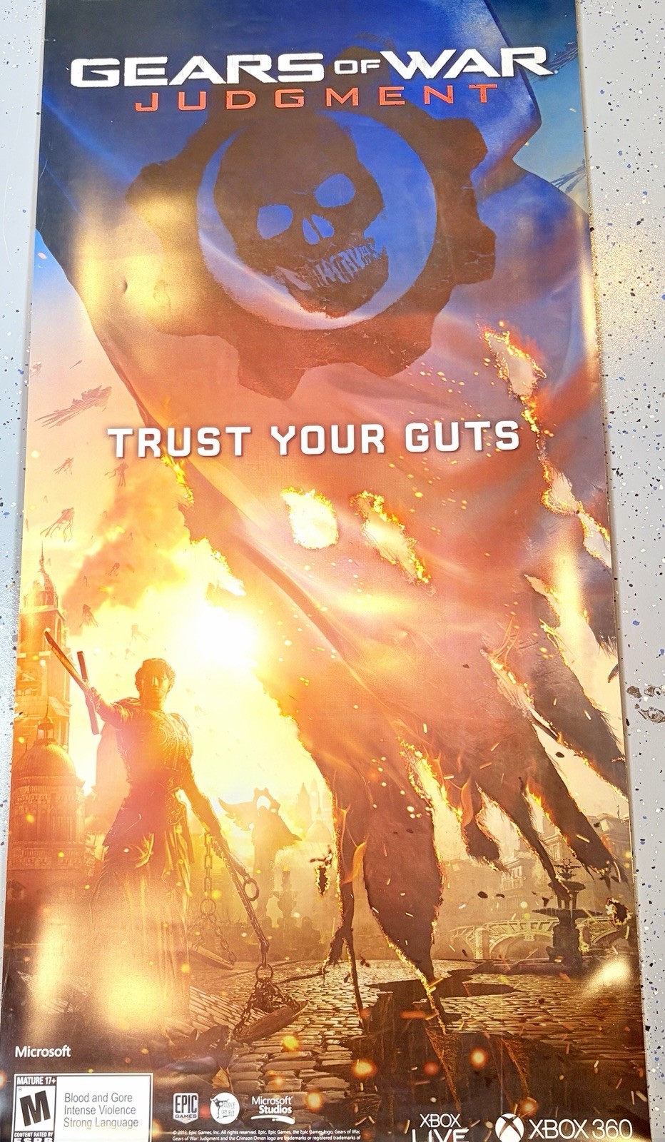 Gears of War Judgment Trust Your Guts PVC Promo Poster 28x58 Xbox 360