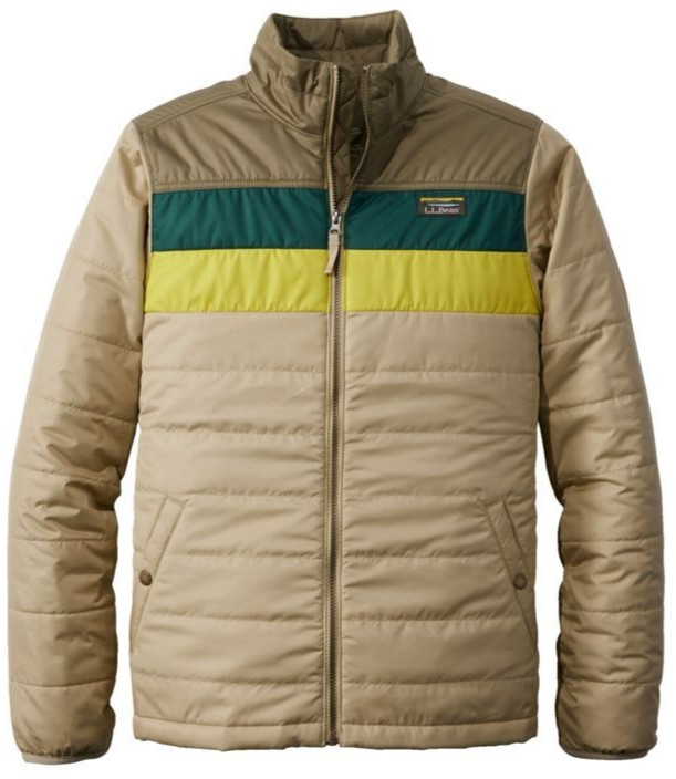 LL Bean Mountain Classic Puffer Jacket Mens XL Dark Mushroom Sandstone 512406