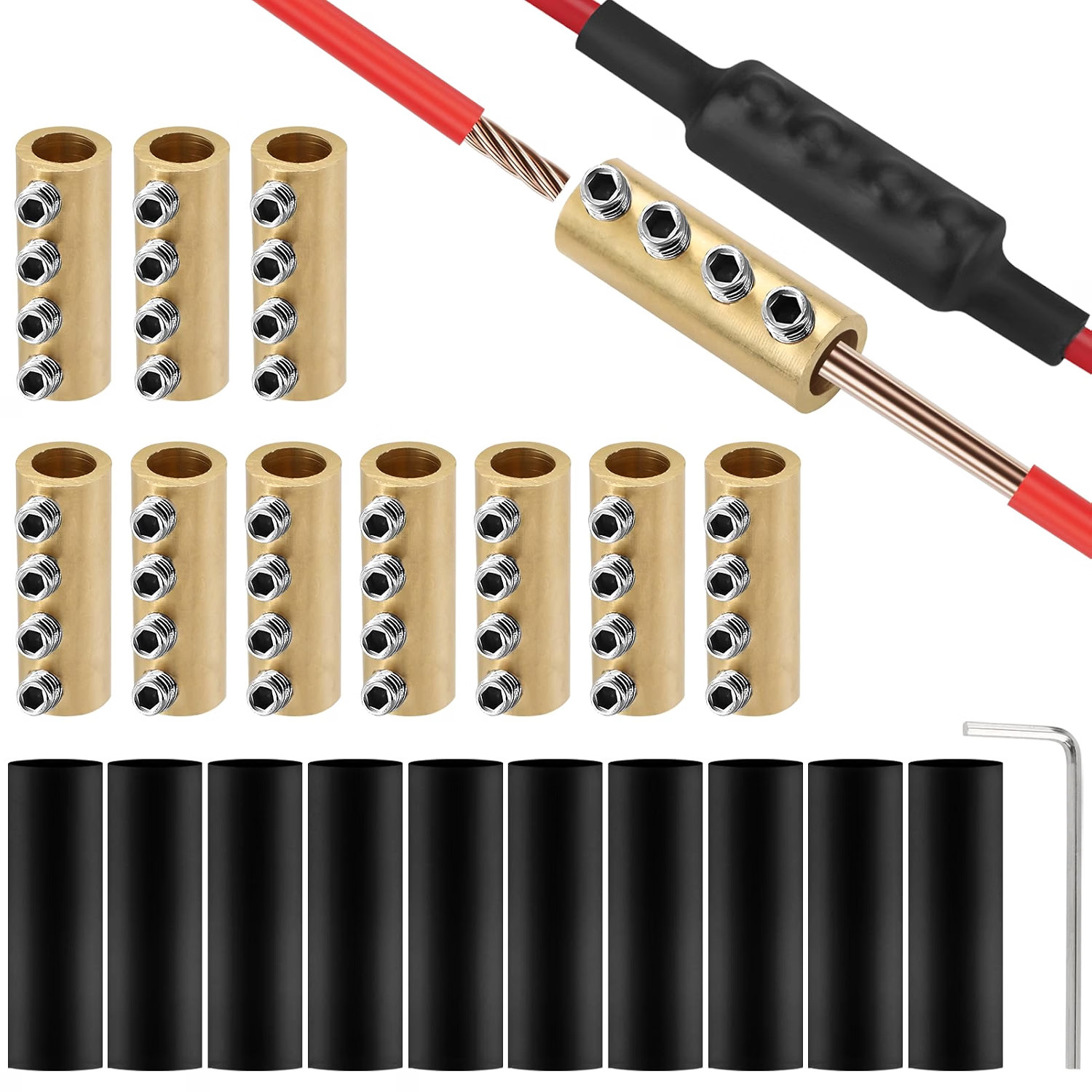 10Pcs 6-10AWG 6 8 10 Gauge Wire Connector Nut Kit, 80Amps Splicing Screw Quick W 10Pcs 6-10AWG 6 8 10 Gauge Wire Connector Nut Kit, 80Amps Splicing Screw Quick W