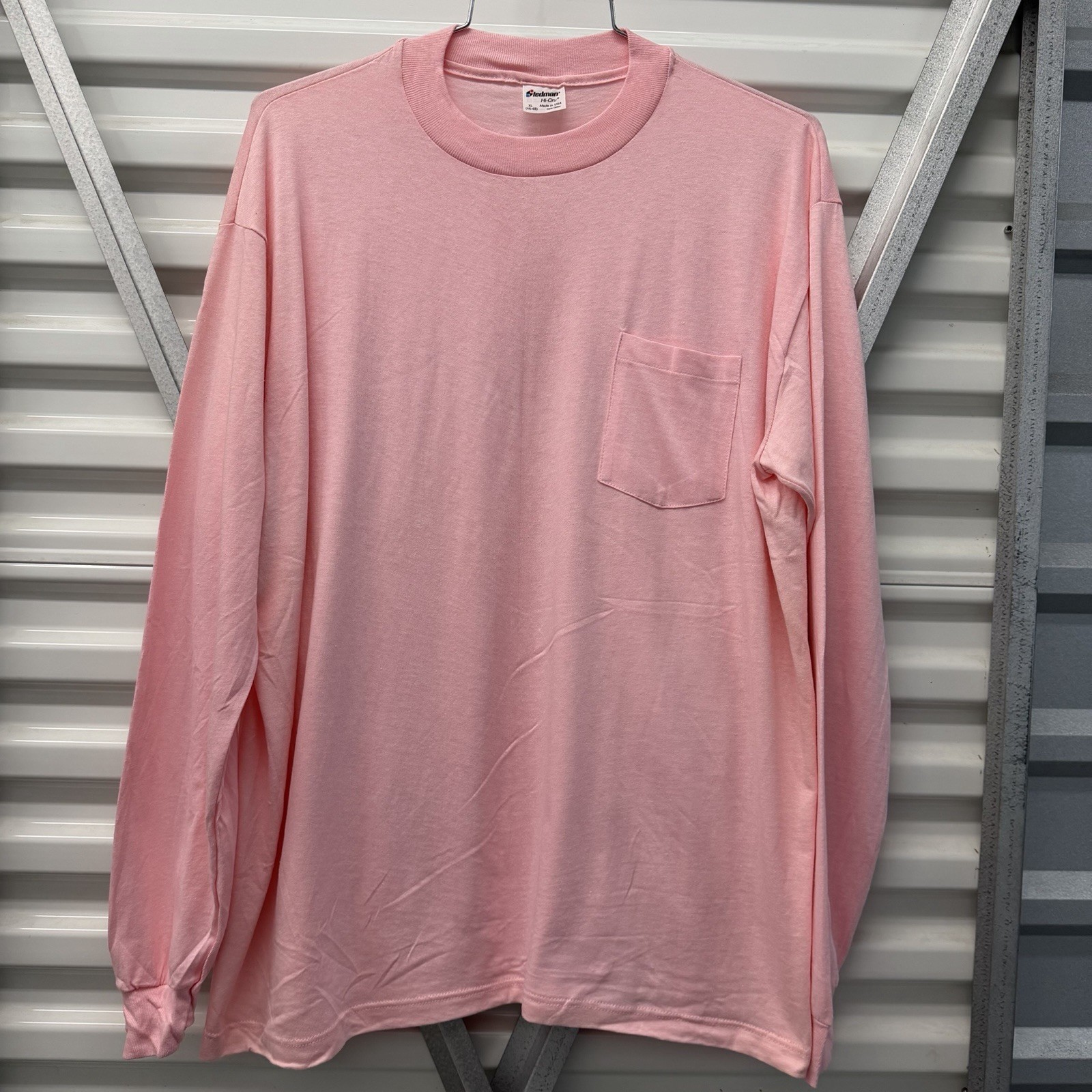 Vintage Stedman Hi Cru Long Sleeve Blank Pocket T-shirt Men’s XL 80s Shy Pink Vintage Stedman Hi Cru Long Sleeve Blank Pocket T-shirt Men’s XL 80s Shy Pink