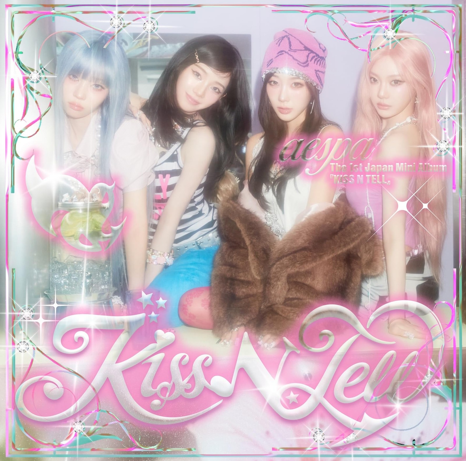aespa KISS N TELL Poster Ver. CD Acrylic Keychain Random 1 of 4 Japan Bonus NEW
