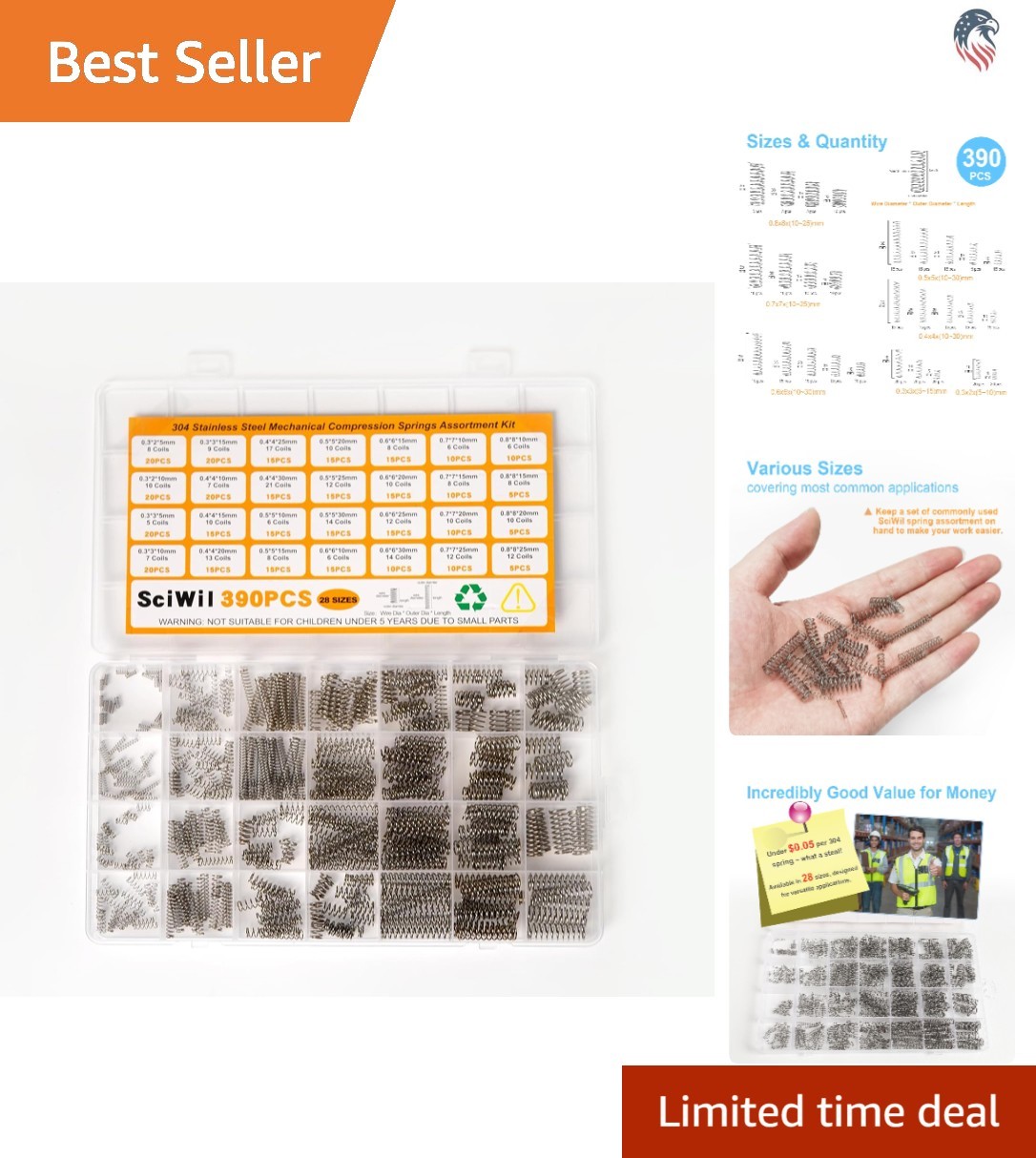 Spring Assortment Kit Compatible with DIY Repair Automotive Mechanical Hobby