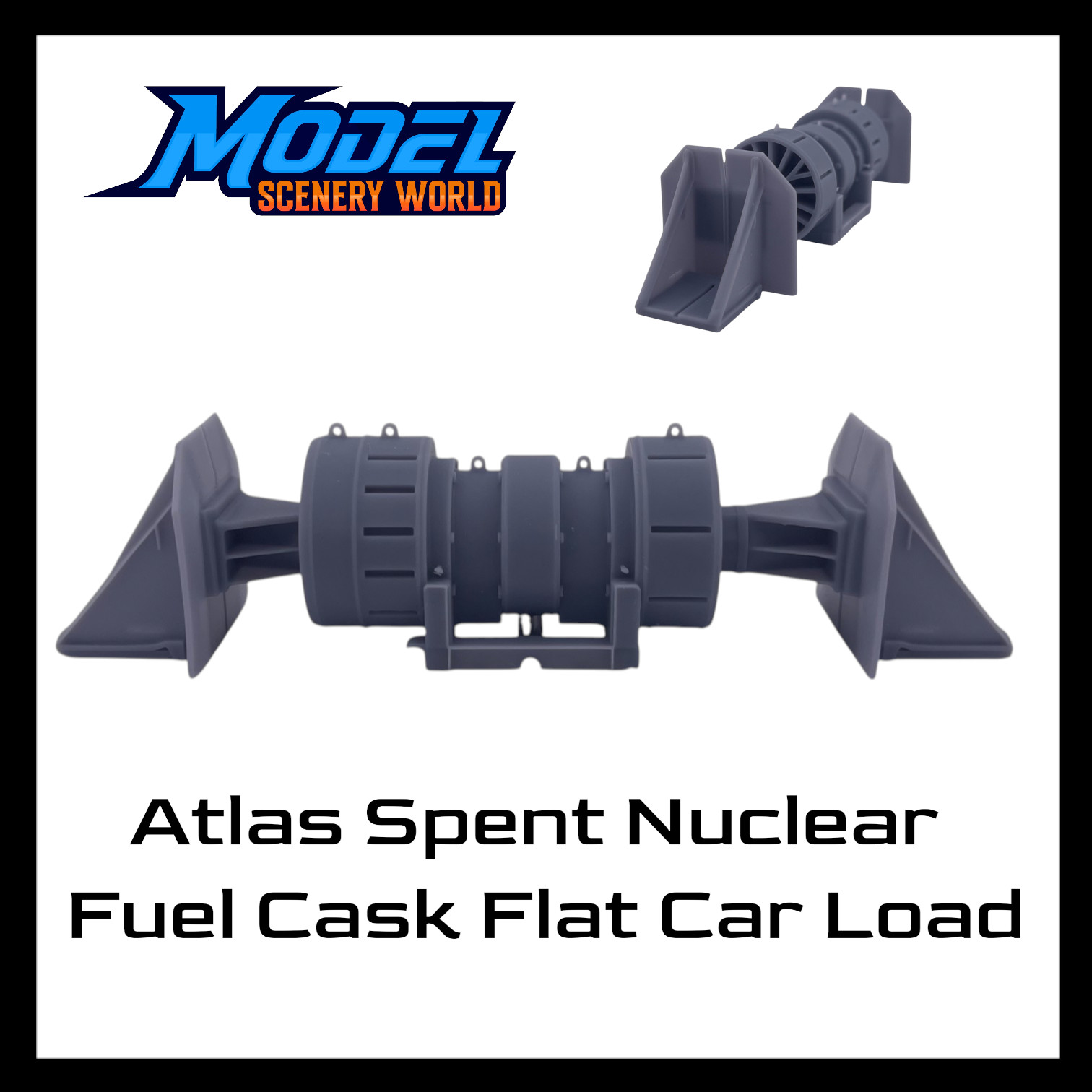 HO Scale 1:87 Atlas Spent Nuclear Fuel Cask Railcar Load | Model Scenery World