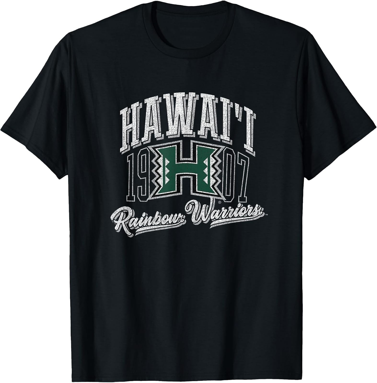 Vintage Script T-Shirt Featuring University of Hawaii Rainbow Warriors Design Vintage Script T-Shirt Featuring University of Hawaii Rainbow Warriors Design