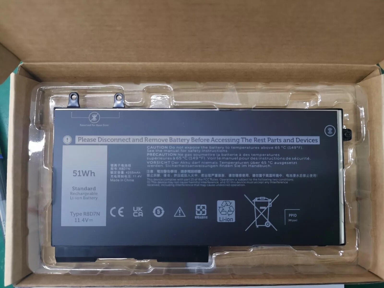 1V1XF  R8D7N 51Wh Battery Replacement For DELL Precision 3540 3550 Latitude 5400
