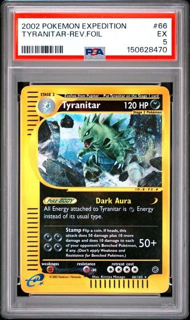 2002 Pokemon Expedition Tyranitar Rev Foil #66 PSA 5