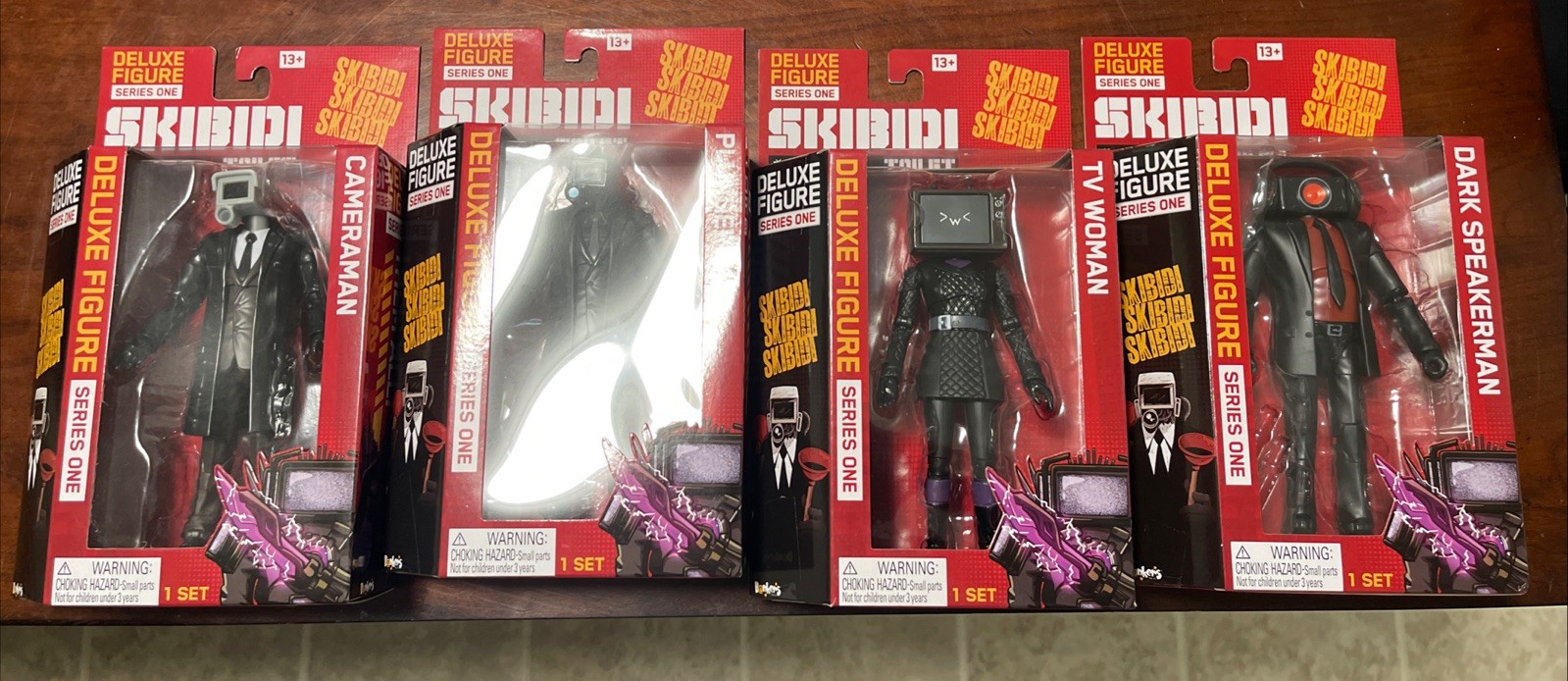 Skibidi Toilet Set of 4 Series 1 Deluxe Figures Cameraman TV Woman Plungerman