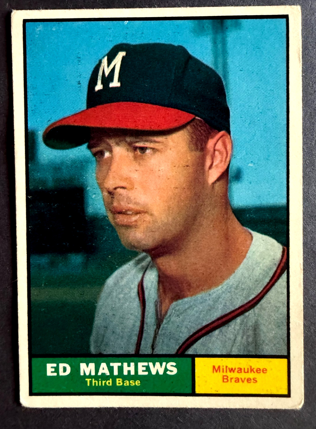 1961 Topps Ed Mathews #120 Milwaukee Braves HOF Vintage Great Centering