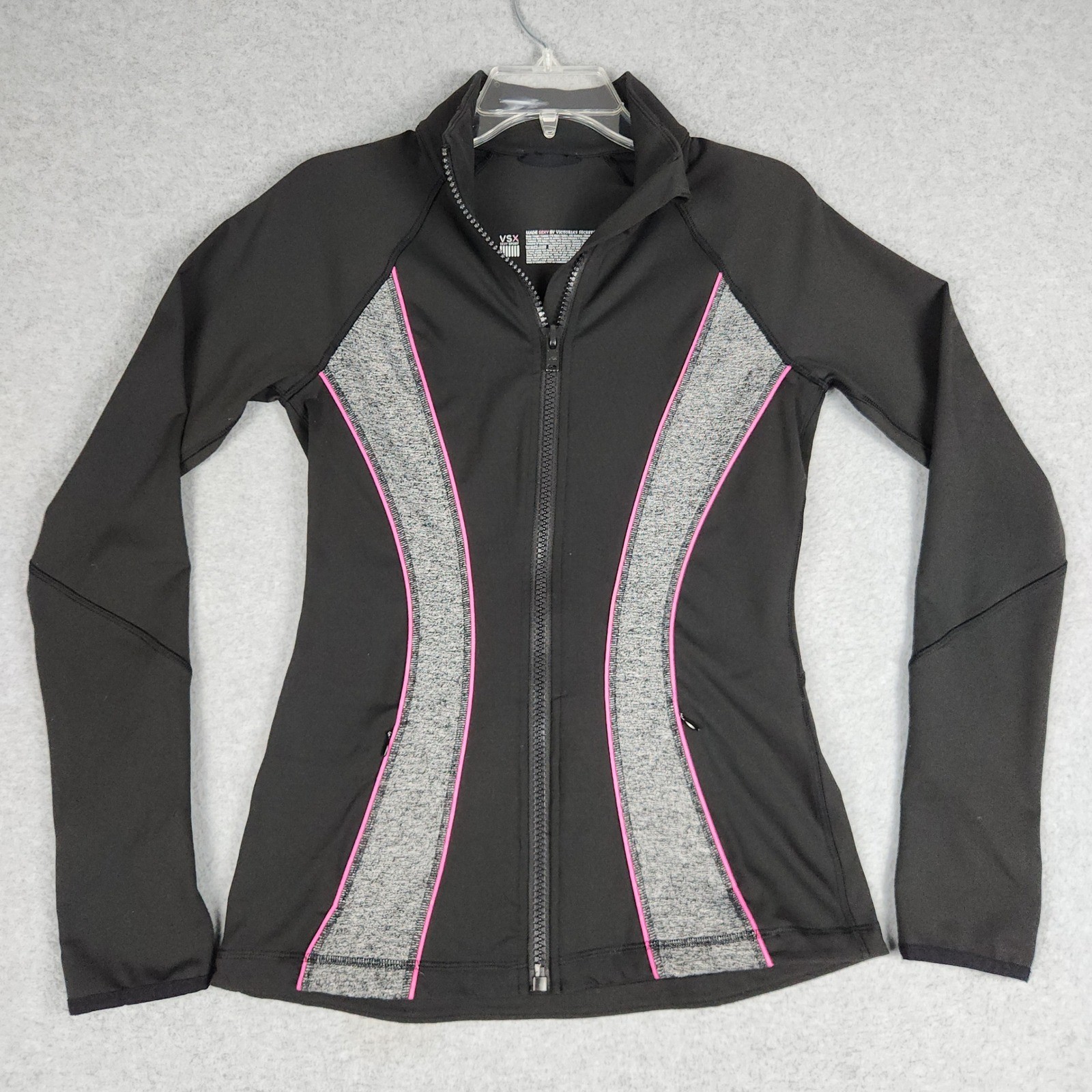 Sexy Sports By Victoria\'s Secret VSX Jacket Womens S Black Athletic Fit Full Zip
