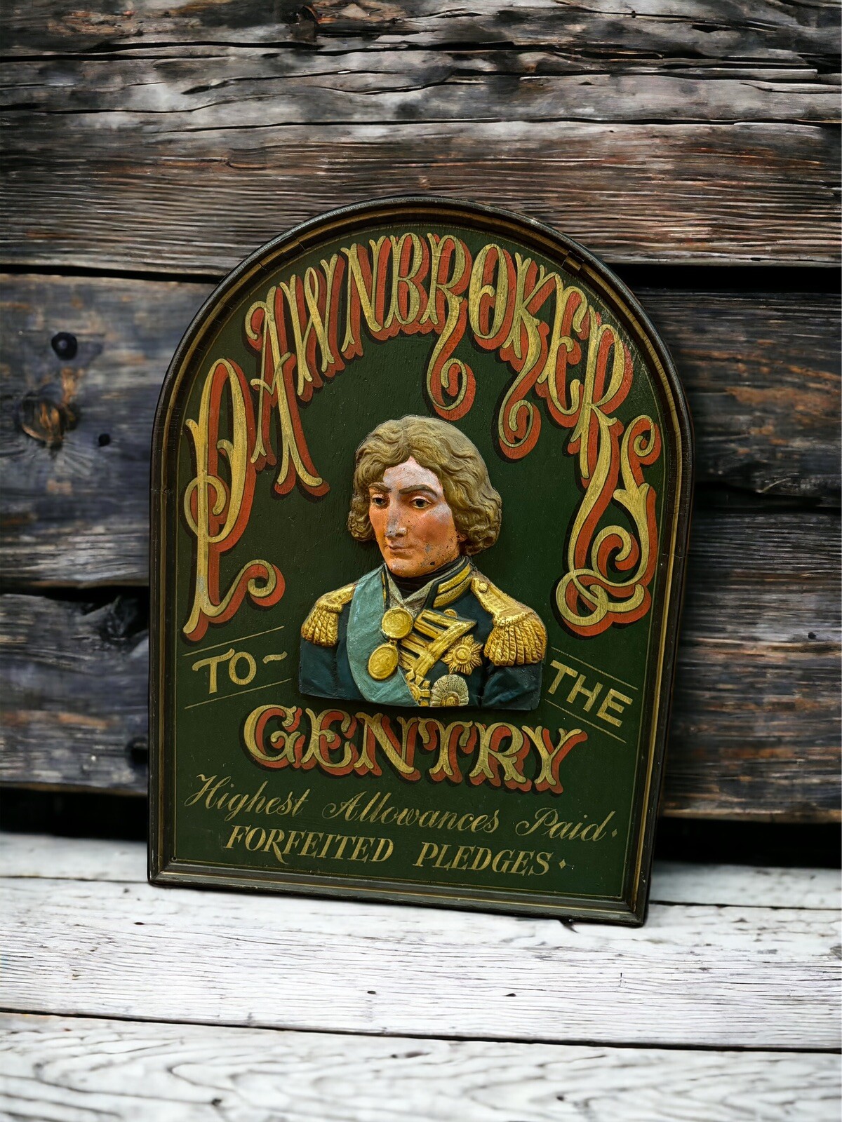 Vintage Style Pawnbroker Wooden Sign Hand Painted Carved Pub Decor Gentry Retro
