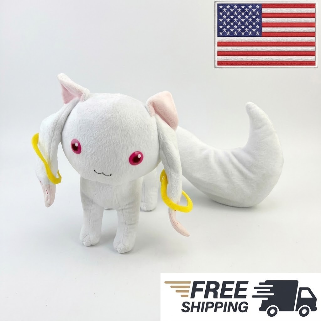 9\'\' Puella Magi Madoka Magica Magic Kyubey Qbay Cat Soft Stuffed Plush Doll Toy 