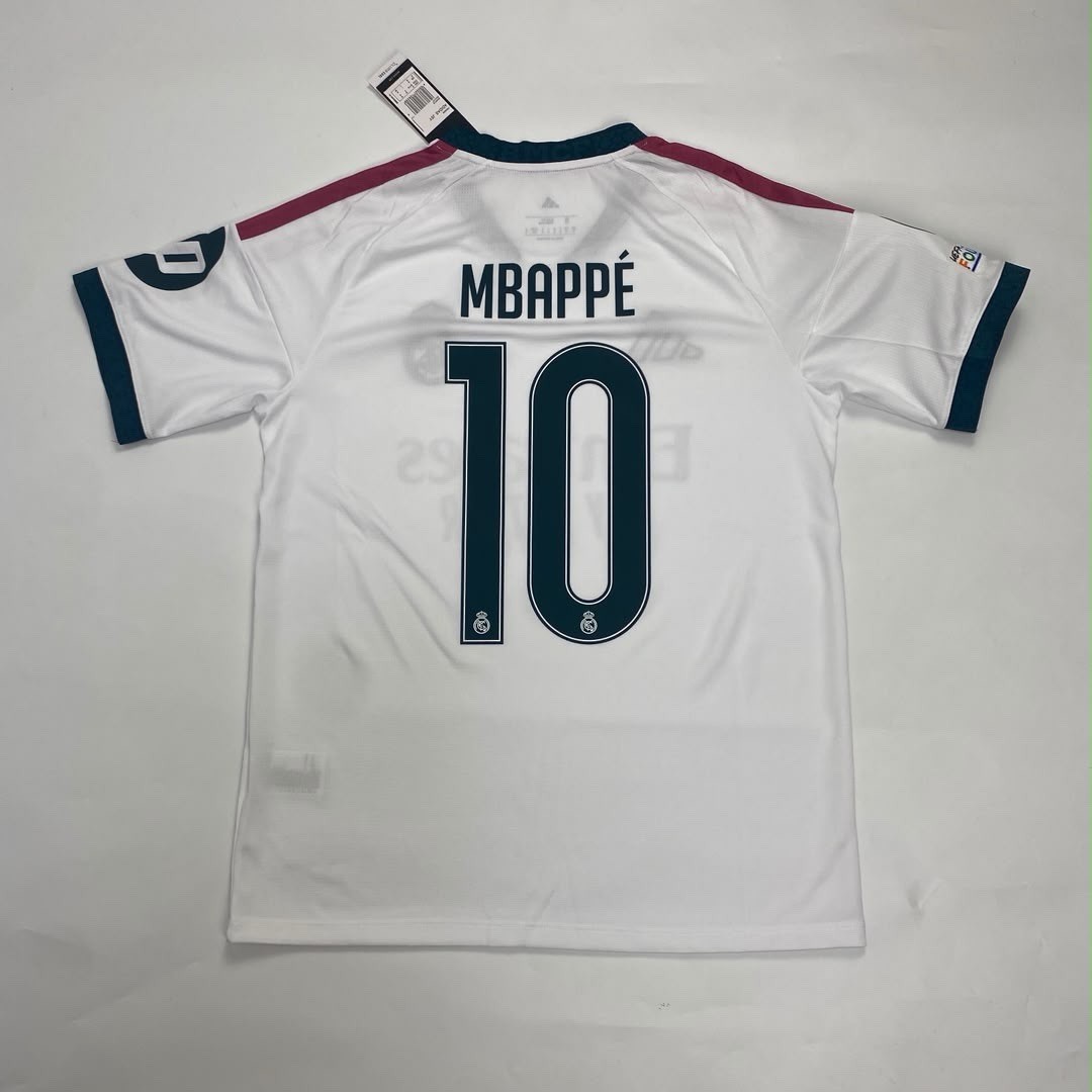 Mbappe 10 Real Madrid White Short Sleeve Kit Jersey
