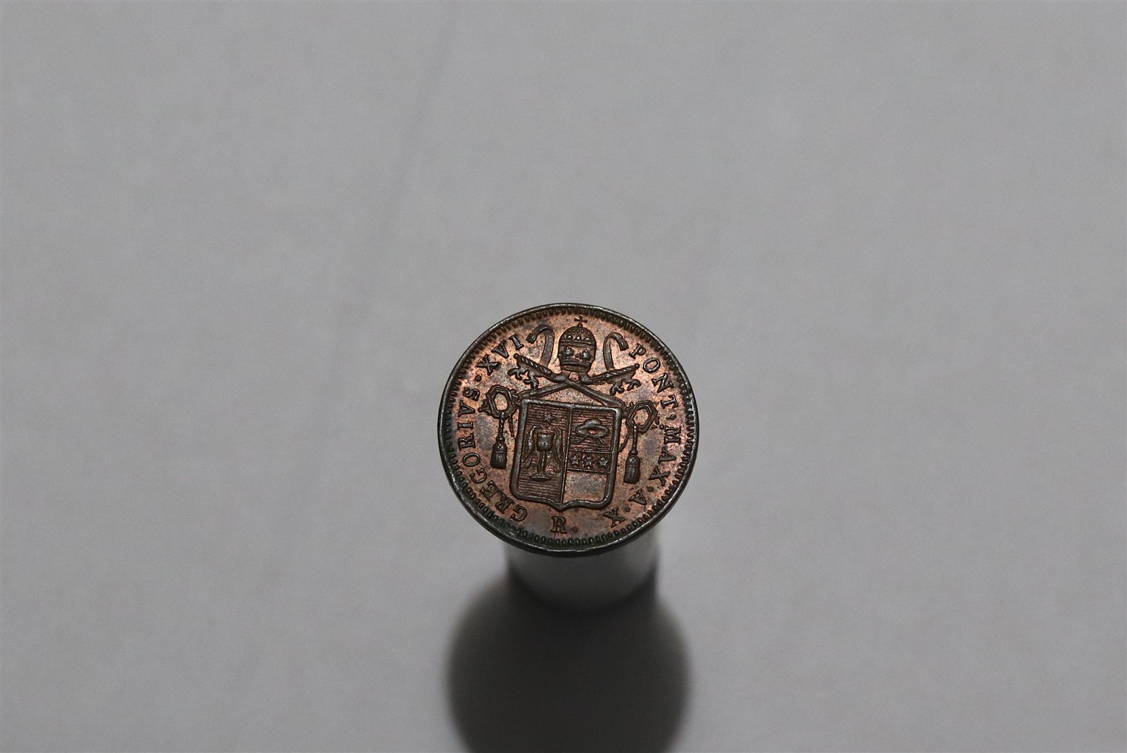 🧭 🇻🇦 VATICAN PAPAL STATES MEZZO BAIOCCO 1840 SCARCE HIGH GRADE B91 #4000