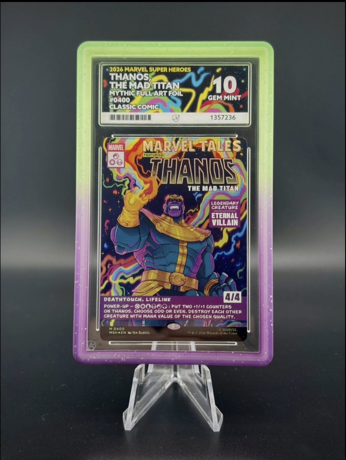 Thanos The Mad Titan (Borderless Foil) 0400 Marvel Super Heroes ACE 10 Thanos The Mad Titan (Borderless Foil) 0400 Marvel Super Heroes ACE 10