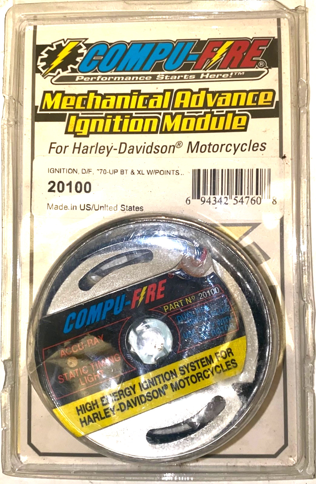 1970–2003 Harley-Davidson Compu-Fire MECHANICAL Advance Ignition Module 20100 1970–2003 Harley-Davidson Compu-Fire MECHANICAL Advance Ignition Module 20100