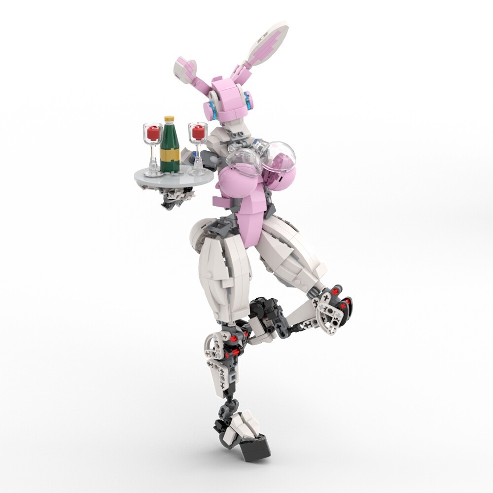 MOC: Pink Rabbit Robot 468 Pieces from TV Series Building Toys Set Good Quality
