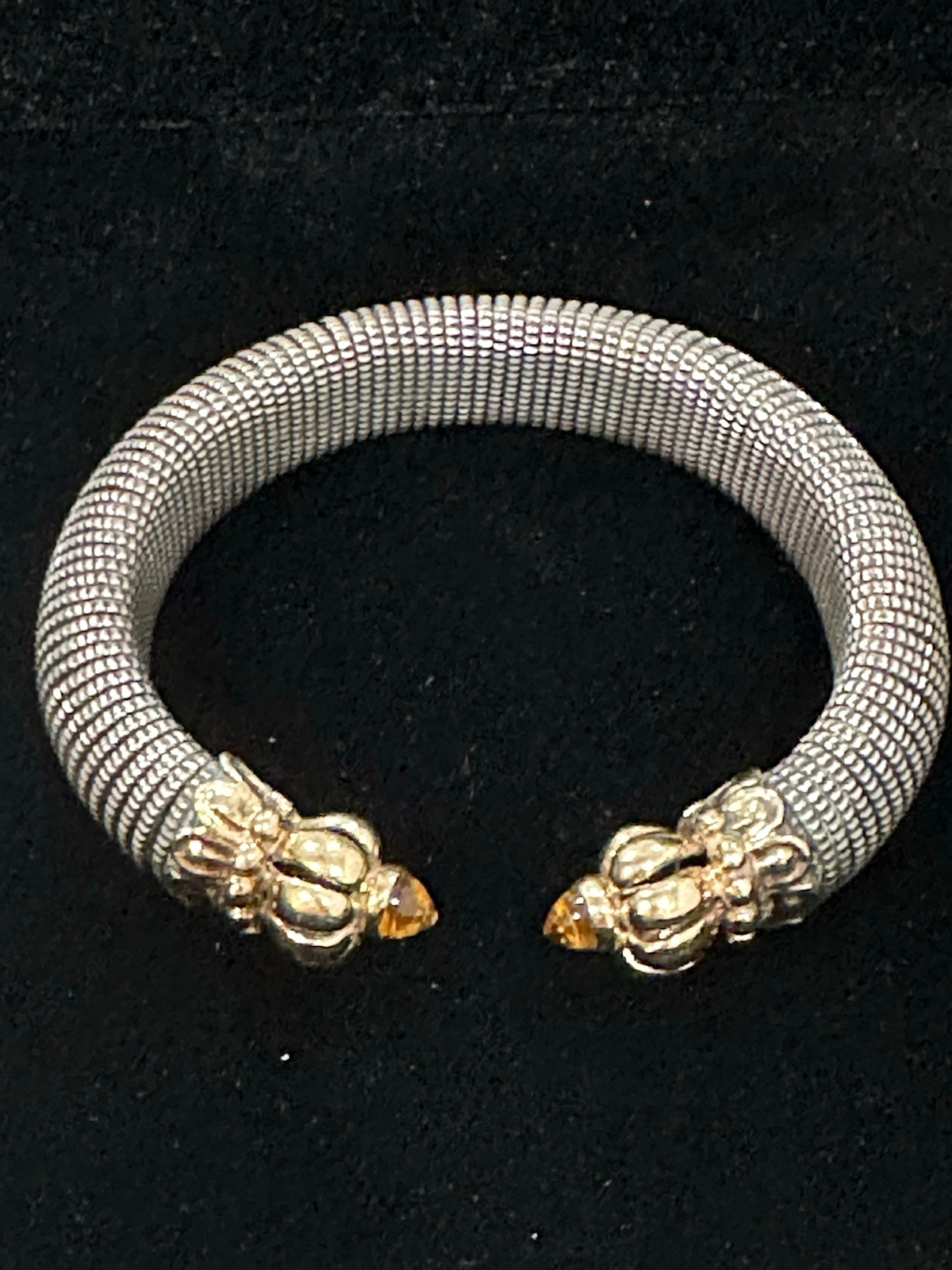 Alwand Vahan 925 Sterling & Solid 14k Gold & Citrine Open Cuff Bracelet Alwand Vahan 925 Sterling & Solid 14k Gold & Citrine Open Cuff Bracelet