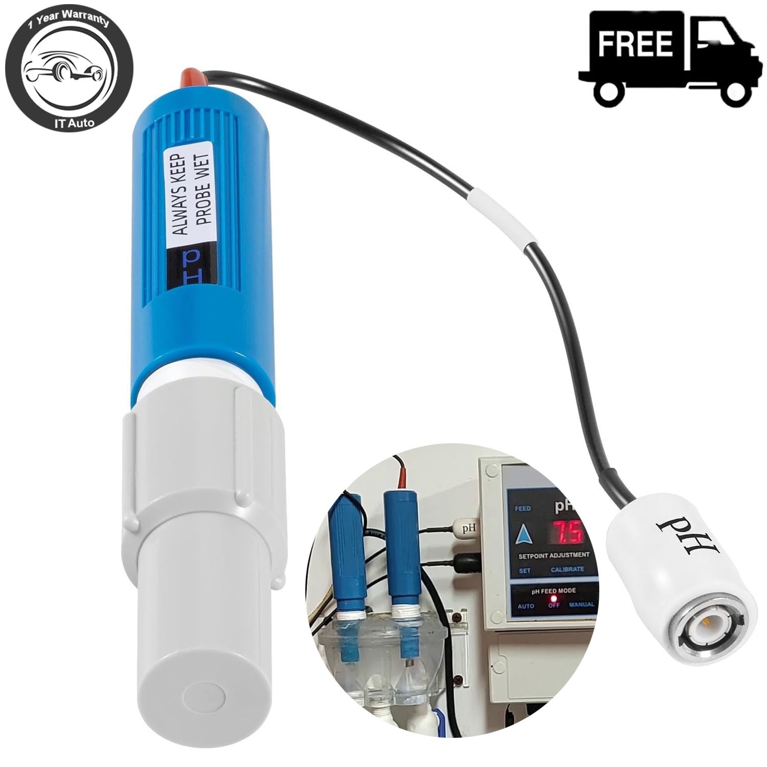 GLX-PROBE-PH Replacement PH Probe Sensor For Hayward Sense and Dispense