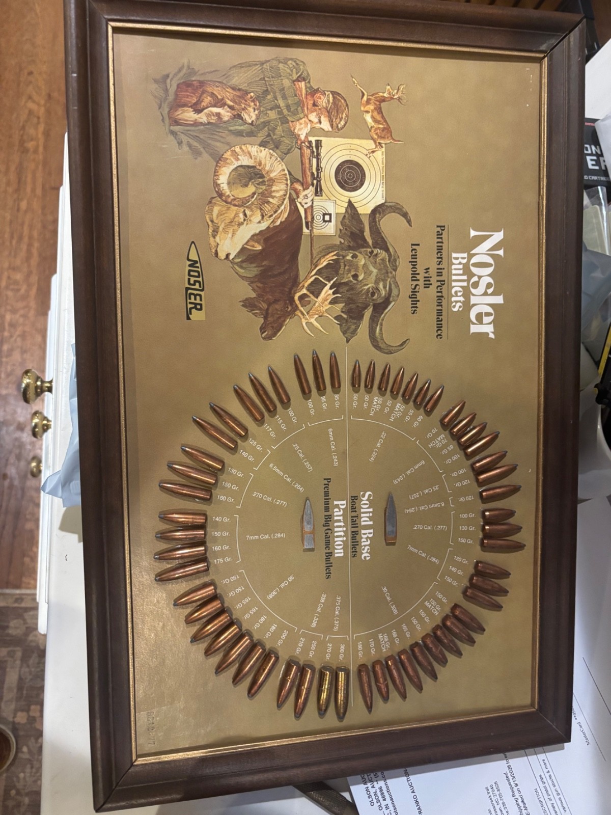 Vintage 1977 Nosler Bullet Display Board - Rare