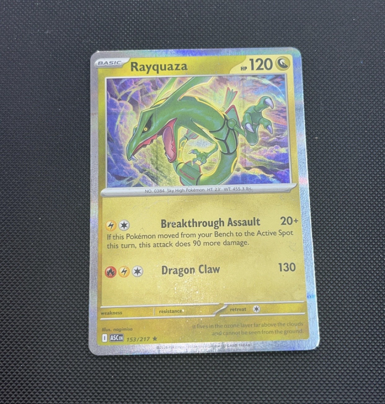Rayquaza 153/217 Holo Rare ERROR HOLOFOIL