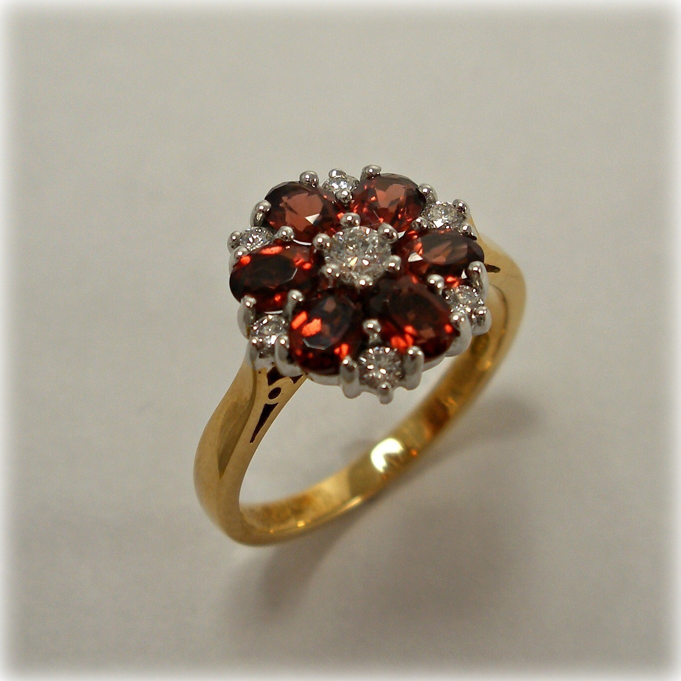 0.80 Ct Round Cut CREATED Ruby Diamond Engagement Ring 14K Yellow Size 8