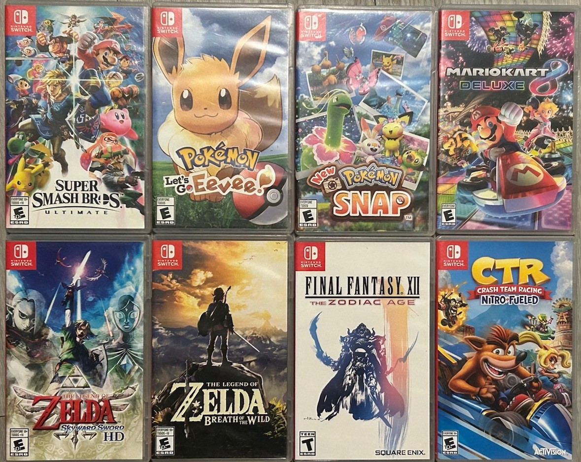 Nintendo Switch Game Cases Empty, Super Smash Bros, Super Mario, Zelda, Pokemon Nintendo Switch Game Cases Empty, Super Smash Bros, Super Mario, Zelda, Pokemon